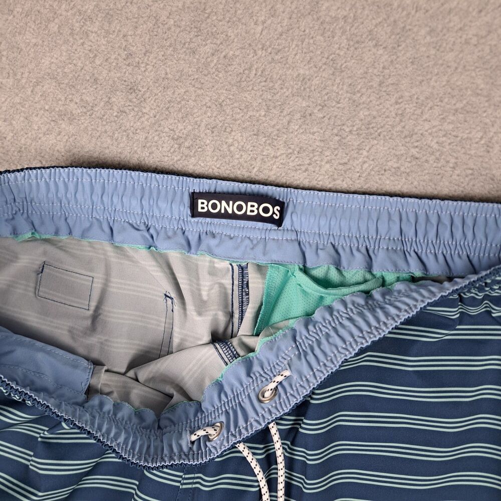 Bonobos Swim Shorts Mens 34 Striped Trunks Beach Board Shorts 9” Inch Blue - Picture 7 of 8